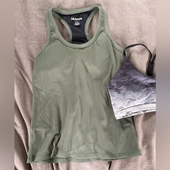 ALL ACCESS Sage Green Women's Tank Top & Good American Sports Bra - Picture 1 of 4